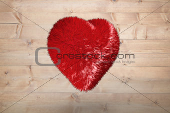 Large furry red heart