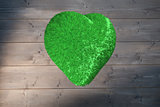 Large green furry heart