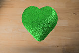 Large green furry heart