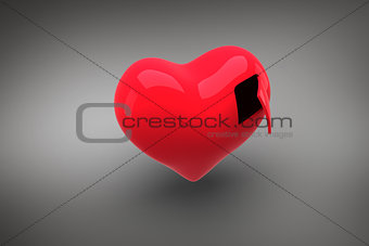 Composite image of heart with open door