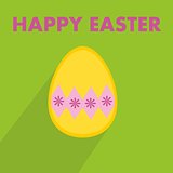 Flat vector easter egg with wishes