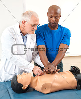 Adult Student Practicing CPR