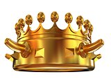 Gold crown isolated on white background 