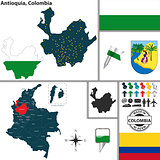 Map of Antioquia, Colombia