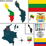 Map of Bolivar, Colombia