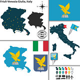 Map of Friuli-Venezia Giulia, Italy