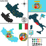 Map of Lazio, Italy
