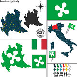 Map of Lombardy, Italy