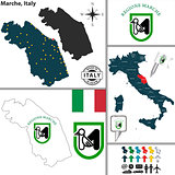 Map of Marche, Italy