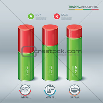 trading cylindrical bars infographic