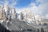 Dolomites Alps under winter sun, Italy, Europe