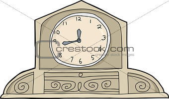 Mantle Clock Over White