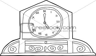 Ornate Mantle Clock Outline