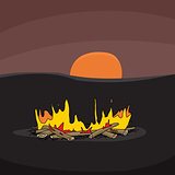 Campfire at Sunset