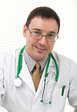 male doctor looking at camera