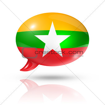 Burma Myanmar flag speech bubble