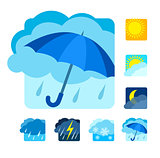 Weather icons set flat