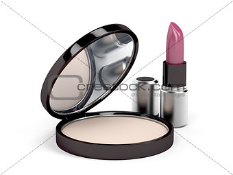 Face powder and lipstick