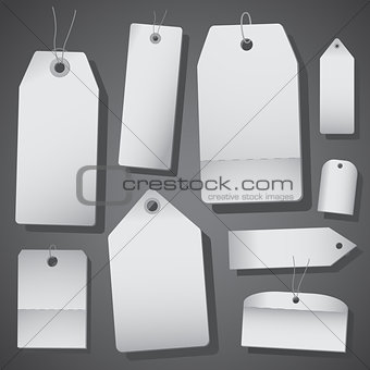 White sales tags isolated on white