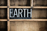 Earth Concept Metal Letterpress Word in Drawer