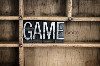 Game Concept Metal Letterpress Word in Drawer