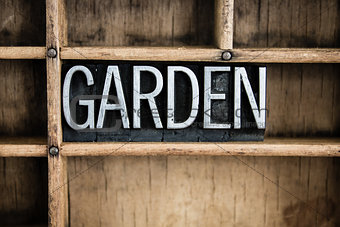 Garden Concept Metal Letterpress Word in Drawer