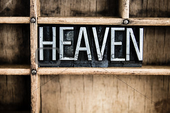 Heaven Concept Metal Letterpress Word in Drawer