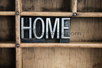 Home Concept Metal Letterpress Word in Drawer