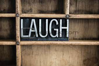 Laugh Concept Metal Letterpress Word in Drawer