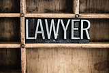 Lawyer Concept Metal Letterpress Word in Drawer