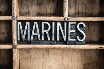 Marines Concept Metal Letterpress Word in Drawer