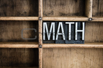 Math Concept Metal Letterpress Word in Drawer