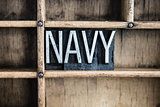 Navy Concept Metal Letterpress Word in Drawer