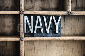 Navy Concept Metal Letterpress Word in Drawer