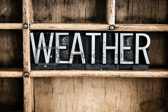 Weather Concept Metal Letterpress Word in Drawer