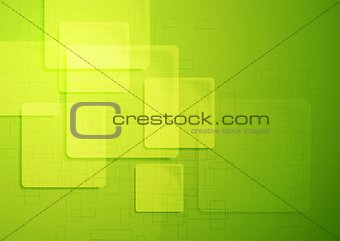 Bright green technical squares background