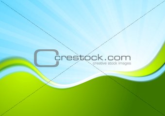Blue and green wavy abstract background