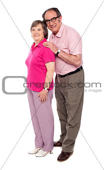 Full length portrait of matured love couple