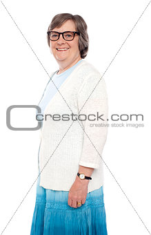 Fashionable aged woman posing
