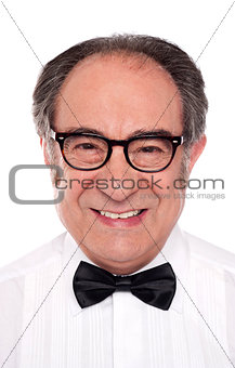 Closeup portrait of smiling senior man