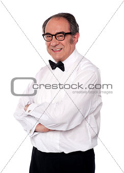 Stylish man posing with crossed arms