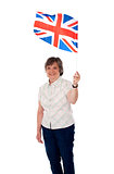 Aged lady with a union jack