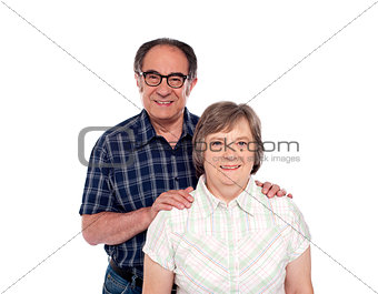Happy senior lovable couple posing