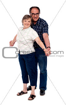 Senior couple in love. Posing in style