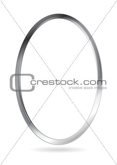 Steel metal ellipse frame. Vector border