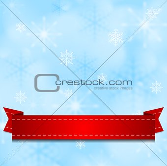 Light shiny blue background with red ribbon