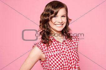 Fashionable smiling caucasian teenager