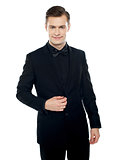 Smiling young man in party wear attire