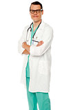 Handsome young male medical specialist posing