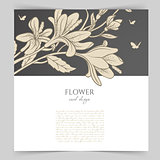Card template with floral